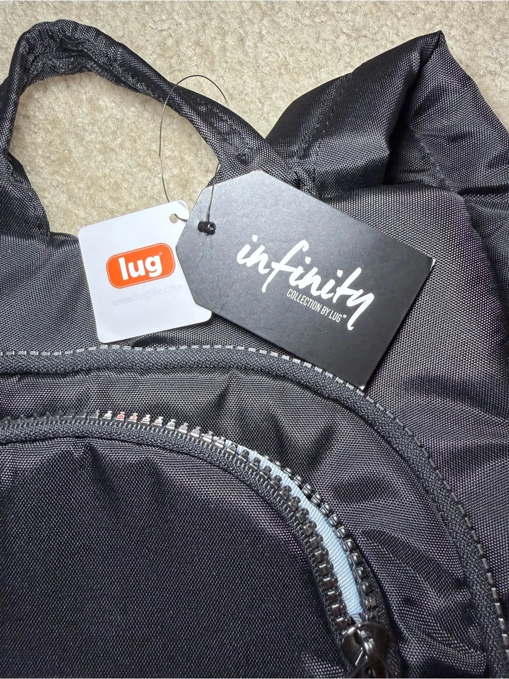 Lug NWT hatchback black nylon everyday backpack infinity collection bag - Picture 4 of 8